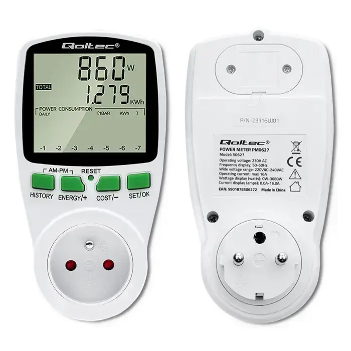 Qoltec Power meter PM0627 with history | 3680W | 16A | LCD Foto 28