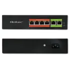 Qoltec FAST Ethernet PoE SWITCH | 4x RJ45 PoE | 2x RJ45 Uplink | 65W | 10/100 Mb/s Photo