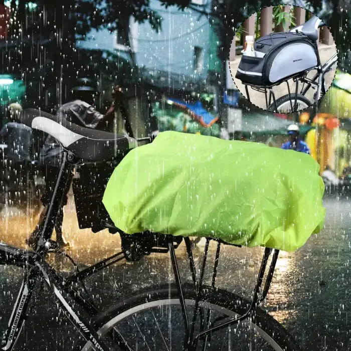 Wozinsky Universal Waterproof Rain Cover for Bike Pannier Bag or Backpack green (WBB5YW) Foto 3