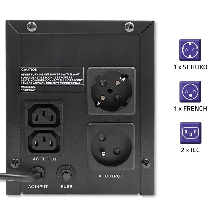 Qoltec Uninterruptible power supply UPS Line Interactive | Monolith | 1200VA | 720W Foto 6